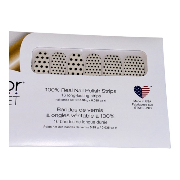 Color Street POLKA DOT-COM Clear Overlay Black & Clear Polka Dots Nail Set - Picture 3 of 7